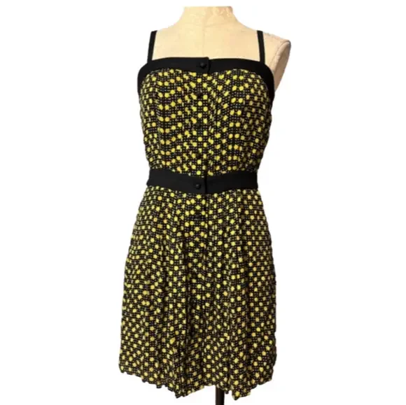 Milly Dress Blue Green 6 Silk A Line - Picture 2 of 10